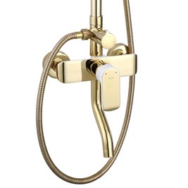 Złoto biały zestaw prysznicowy z wylewką Bloom Rea White Gold