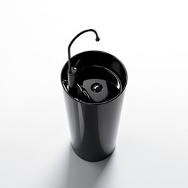 Umywalka wolnostojąca ceramiczna owalna czarny połysk 85x40 cm LINO-BL-400