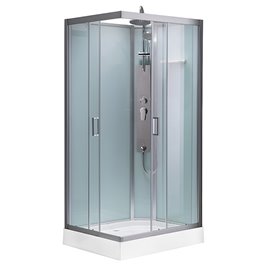 Kabina prysznicowa zabudowana prostokątna profil szczotkowany 100x80 Alma Lewa