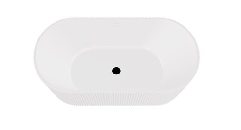 Giuliana Besco biała wanna wolnostojąca 150 cm syfon czarny WAS-150-GLC