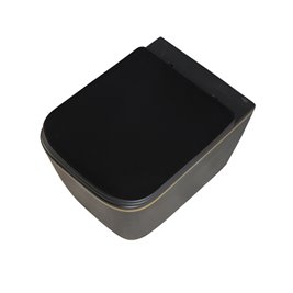 Czarna matowa miska wc złoty rant wisząca Rimless 4.0 RAIN-MTB-GL-RIM-03 Hydrosan