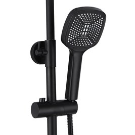 Czarny zestaw prysznicowy z wylewką Storm Rea