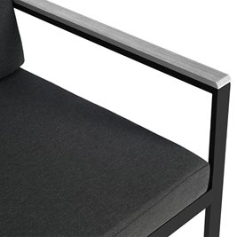 Zestaw mebli ogrodowych metalowych stół, sofa oraz fotele Carter kolor czarny