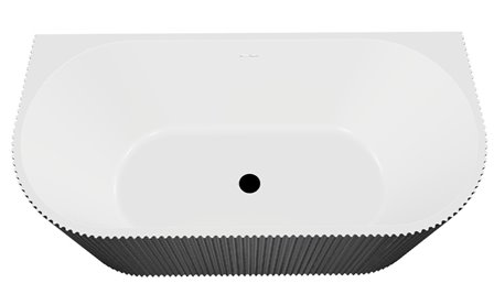 Leya B&W Besco czarno-biała wanna wolnostojąca 150 cm syfon czarny WASB-150-LCZ