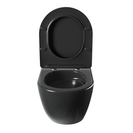 Czarna matowa miska wc wisząca Rimless Nero Tornado NERO-MTB-03 Hydrosan