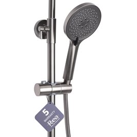 Grafitowy zestaw prysznicowy z wylewką Avalon Rea