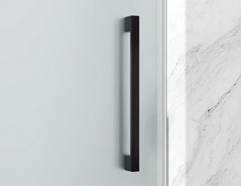 Drzwi prysznicowe rozsuwane prawe/lewe do wnęki 162-171 cm szkło 8mm mleczne profile czarny mat Swiss Liniger