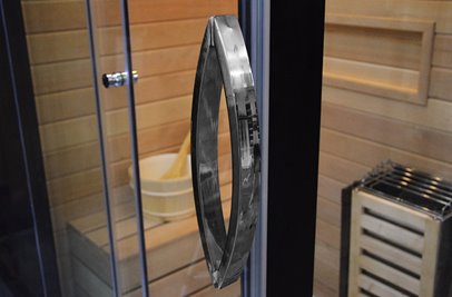 Sauno kabina prysznicowa prostokątna czarna 180x110 cm MO-1752B PRAWA TRIO