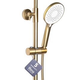 Złoty szczotkowany zestaw prysznicowy z wylewką Avalon Rea Gold Brush