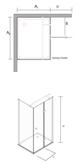 Kabina prysznicowa kwadratowa 90x90 cm BK247TP Clean Glass