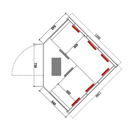 Sauna na podczerwień 3-osobowa 120x120 cm grzejniki kwarcowe i karbonowe Alta6 Infrared