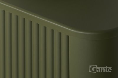 Szafka łazienkowa wisząca ryflowane fronty z umywalką LILIA 140 cm oliwkowy mat z umywalką Gante