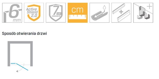 Białe drzwi prysznicowe uchylne lewe 80 cm EXK-2687 Avexa White New Trendy