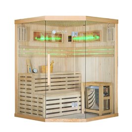 Sauna sucha fińska piec 6 KW Harvia BC60 + kamień solny 150X150X200CM MO-EA3CS Mazur