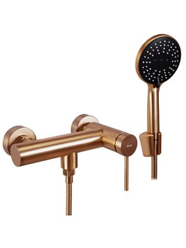 Miedź szczotkowana bateria prysznicowa Foss Clif Rea