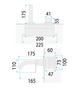Bateria umywalkowa podtynkowa box Rea Argon miedź szczotkowana