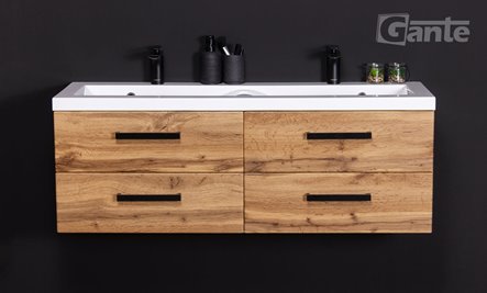 Szafka wisząca z umywalką 120 cm kolor dąb naturalny 39/4 seria Fokus Loft Gante