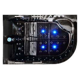 Czarna wanna z hydromasażem Venezia 761 Fala 180x120 lewa