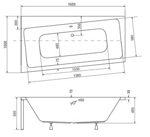 Czarno-biała wanna narożna z obudową 160 cm Lewa Infinity Besco