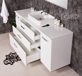 Szafka wisząca z umywalką 180 cm blat biały 180/50/C3 seria Fokus B