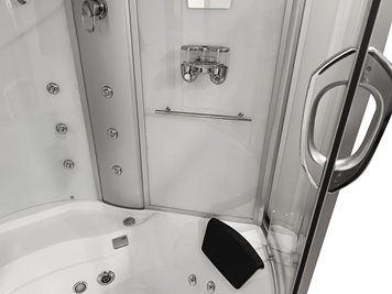 Duża kabino wanna Spa z hydromasażem białe ściany 150x150 cm MO-08150B