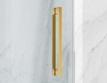 Kabina prysznicowa narożna 150x70 cm szkło 8mm grafitowe profile złoty połysk Swiss Liniger