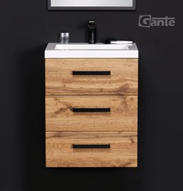 Szafka wisząca z umywalką 50 cm kolor dąb naturalny 39/3 seria Fokus Loft Gante
