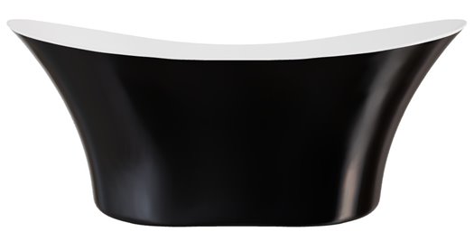 Czarno-biała wanna wolnostojąca 170 cm korek klik-klak chrom Amber Besco #WAS-170BABB