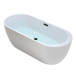 Wanna wolnostojąca biała przelew i korek czarny 150 cm Porto Hydrosan