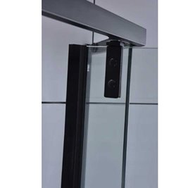 Czarna kabina prysznicowa pięciokątna 80x80 drzwi uchylne KZ4026A