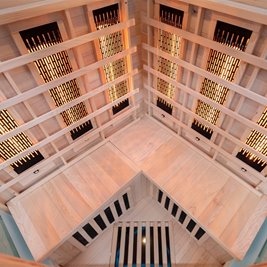 Sauna na podczerwień 3-osobowa 120x120 cm grzejniki kwarcowe i karbonowe Alta6 Infrared