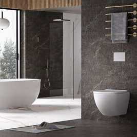 Biała miska wc wisząca Rimless Nero Tornado NERO-WH-02 Hydrosan