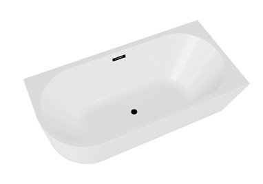 Wanna przyścienna narożna prawa syfon z przelewem czarny mat 150 cm Zoya Besco WAS-150-ZPC