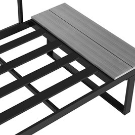 Zestaw mebli ogrodowych metalowych stół i narożnik Toba kolor czarny