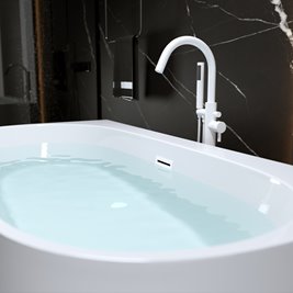 Wanna wolnostojąca przyścienna biały przelew oraz korek 150 cm Nora Hydrosan