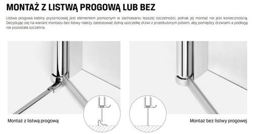 Kabina prysznicowa 80x100 prawa EXK-0129/EXK-0141 Eventa New Trendy