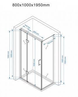 Kabina prysznicowa prostokątna drzwi uchylne 100x80 KZ02B