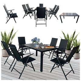 Zestaw mebli ogrodowych metalowych stół i krzesła Vera kolor czarny