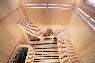 Sauna sucha fińska piec 6 KW Harvia BC60 + kamień solny 180X160X200CM MO-EA4-L Mazur