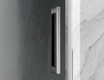 Kabina prysznicowa narożna 95x80 cm szkło 8mm grafitowe profile chrom Swiss Liniger