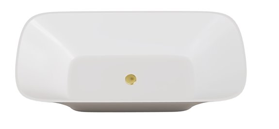 Czarno-biała matowa wanna wolnostojąca z konglomeratu + klik-klak złoty 160 cm Assos Matt B&W Besco WMMC-160AKG