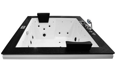 Brązowa prostokątna wanna z hydromasażem 180x150 cm MUS-1089B