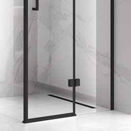 Czarna kabina prysznicowa 100x100 kwadratowa drzwi uchylne KZ01DB