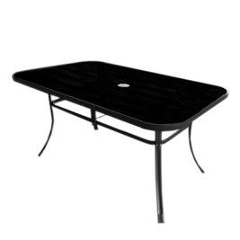 Zestaw mebli ogrodowych metalowych stół, krzesła, parasol Albena kolor szary