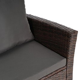 Meble ogrodowe z technorattanu sofa, stół, fotele zestaw Lagos kolor brąz zdjęcie 17