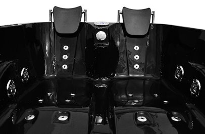 Czarna wanna z hydromasażem dwuosobowa 180x120 cm MO-1631B Prawa