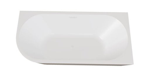 Wanna przyścienna czarno-biała narożna prawa syfon z przelewem biały 150 cm Zoya B&W Besco WAS-150ZBPB