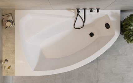 Śnieżnobiała wanna akrylowa Rima 160 cm