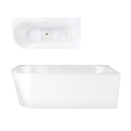 Wanna narożna przyścienna 160 cm Intero V240 Corsan Prawa zdjęcie 16