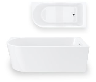 Wanna narożna przyścienna 170 cm Corsan Invelia V220 Prawa